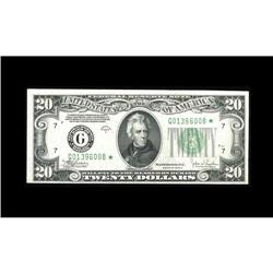 Fr. 2057-G $20 1934C Federal Reserve Note. Choice Crisp Fr. 2057-G $20 1934C Federal Reserve Note. C