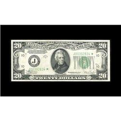 Fr. 2057-J $20 1934C Federal Reserve Note. Choice Crisp Fr. 2057-J* $20 1934C Federal Reserve Note. 