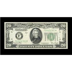 Fr. 2058-F* $20 1934D Federal Reserve Note. Choice Cris Fr. 2058-F* $20 1934D Federal Reserve Star N