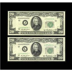 A Pair of 1950B $20 Stars, Including:Fr. 2061-J* $20 19 A Pair of 1950B $20 Stars, Including: