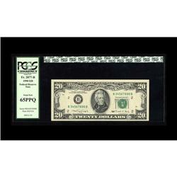 Fr. 2077-B $20 1990 Federal Reserve Note. PCGS Gem New Fr. 2077-B $20 1990 Federal Reserve Note. PCG