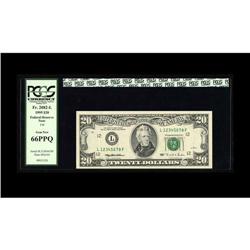 Fr. 2082-L $20 1995 Federal Reserve Note. PCGS Gem New Fr. 2082-L $20 1995 Federal Reserve Note. PCG