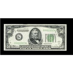 Fr. 2102-G* $50 1934 Federal Reserve Note. Gem Crisp Un Fr. 2102-G* $50 1934 Federal Reserve Note. G