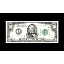 Fr. 2102-L $50 1934 Light Green Seal Federal Reserve No Fr. 2102-L* $50 1934 Light Green Seal Federa