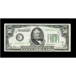 Fr. 2104-C* $50 1934B Federal Reserve Note. Very Fine.T Fr. 2104-C* $50 1934B Federal Reserve Note. 