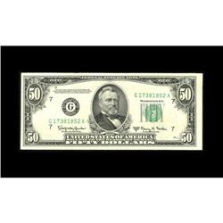 Fr. 2112-G $50 1950E Federal Reserve Note. Choice Crisp Fr. 2112-G $50 1950E Federal Reserve Note. C