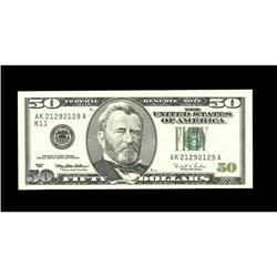 Fr. 2126-K $50 1996 Federal Reserve Note. Choice Crisp Fr. 2126-K $50 1996 Federal Reserve Note. Cho