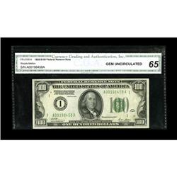 Fr. 2150-A $100 1928 Federal Reserve Note. CGA Gem Unci Fr. 2150-A $100 1928 Federal Reserve Note. C