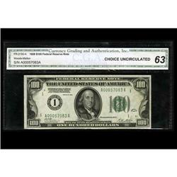 Fr. 2150-A $100 1928 Federal Reserve Note. CGA Choice U Fr. 2150-A $100 1928 Federal Reserve Note. C