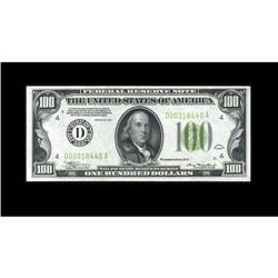 Fr. 2152-D $100 1934 Light Green Seal Federal Reserve N Fr. 2152-D $100 1934 Light Green Seal Federa