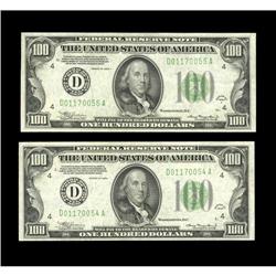 Fr. 2152-D/Fr. 2153-D $100 1934/1934A Federal Reserve N Fr. 2152-D/Fr. 2153-D $100 1934/1934A Federa