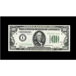 Fr. 2154-I* $100 1934B Federal Reserve Note. Choice Abo Fr. 2154-I* $100 1934B Federal Reserve Note.