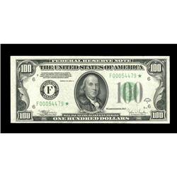 Fr. 2155-F* $100 1934C Federal Reserve Note. Very Choic Fr. 2155-F* $100 1934C Federal Reserve Note.