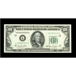 Fr. 2157-L $100 1950 Federal Reserve Note. Choice Crisp Fr. 2157-L $100 1950 Federal Reserve Note. C