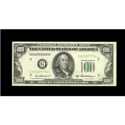 Fr. 2159-G* $100 1950B Federal Reserve Note. Choice Cri Fr. 2159-G* $100 1950B Federal Reserve Note.