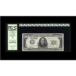 Fr. 2201-G $500 1934 Federal Reserve Note. PCGS Very Ch Fr. 2201-G $500 1934 Federal Reserve Note. P