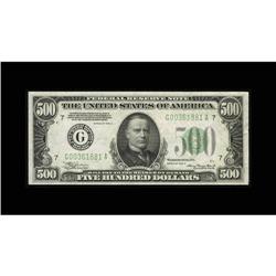 Fr. 2202-G $500 1934A Federal Reserve Note. About Uncir Fr. 2202-G $500 1934A Federal Reserve Note. 