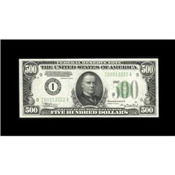 Fr. 2202-I $500 1934A Federal Reserve Note. Choice Cris Fr. 2202-I $500 1934A Federal Reserve Note. 