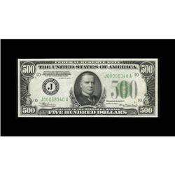 Fr. 2202-J $500 1934A Federal Reserve Note. Choice Cris Fr. 2202-J $500 1934A Federal Reserve Note. 