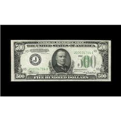 Fr. 2202-J $500 1934A Federal Reserve Note. Crisp Uncir Fr. 2202-J $500 1934A Federal Reserve Note. 