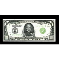 Fr. 2210-G $1000 1928 Federal Reserve Note. Gem Crisp U Fr. 2210-G $1000 1928 Federal Reserve Note. 