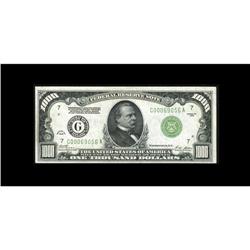 Fr. 2210-G $1000 1928 Federal Reserve Note. Choice Abou Fr. 2210-G $1000 1928 Federal Reserve Note. 