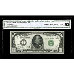 Fr. 2210-I $1000 1928 Federal Reserve Note. CGA About U Fr. 2210-I $1000 1928 Federal Reserve Note. 