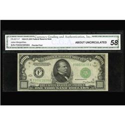 Fr. 2211-F $1000 1934 Federal Reserve Note. CGA About U Fr. 2211-F $1000 1934 Federal Reserve Note. 