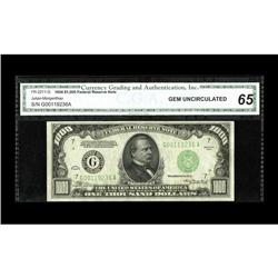Fr. 2211-G $1000 1934 Federal Reserve Note. Gem Crisp U Fr. 2211-G $1000 1934 Federal Reserve Note. 