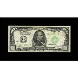 Fr. 2211-G $1000 1934 Federal Reserve Note. Very Fine-E Fr. 2211-G $1000 1934 Federal Reserve Note. 