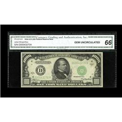 Fr. 2212-D $1000 1934A Federal Reserve Note. CGA Gem Un Fr. 2212-D $1000 1934A Federal Reserve Note.