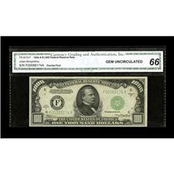 Fr. 2212-F $1000 1934A Federal Reserve Note. CGA Gem Un Fr. 2212-F $1000 1934A Federal Reserve Note.