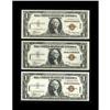 Fr. 2300 $1 1935A Hawaii Silver Certificates. Three Exa Fr. 2300 $1 1935A Hawaii Silver Certificates
