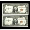 Fr. 2300 $1 1935A Hawaii Silver Certificates. Two Examp Fr. 2300 $1 1935A Hawaii Silver Certificates