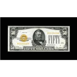 Fr. 2404 $50 1928 Gold Certificate. Gem Crisp Uncircula Fr. 2404 $50 1928 Gold Certificate. Gem Cris