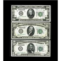 1928 Small Size Trio.Fr. 1950-K $5 1928 Federal Reserve 1928 Small Size Trio.