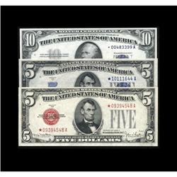 Fr. 1531* $5 1928F Legal Tender Note. XFFr. 1651* $5 19 Three Diverse Stars.