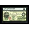 Image 1 : Fr. 16 $1 1862 Legal Tender PMG Choice Uncirculated 64. Fr. 16 $1 1862 Legal Tender PMG Choice Uncir