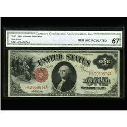 Fr. 37 $1 1917 Legal Tender CGA Gem Uncirculated 67 Fr. 37 $1 1917 Legal Tender CGA Gem Uncirculated
