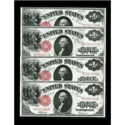 Fr. 37 $1 1917 Legal Tender Cut Sheet of Four Choice Ne Fr. 37 $1 1917 Legal Tender Cut Sheet of Fou