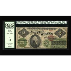 Fr. 41 $2 1862 Legal Tender Fine. A popular early type, Fr. 41 $2 1862 Legal Tender PCGS Fine 12.