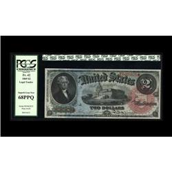 Fr. 42 $2 1869 Legal Tender Superb PCGS Superb Gem New Fr. 42 $2 1869 Legal Tender PCGS Superb Gem N