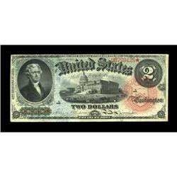 Fr. 42 $2 1869 Legal Tender Choice About New. Close mar Fr. 42 $2 1869 Legal Tender Choice About New