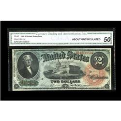 Fr. 42 $2 1869 Legal Tender CGA About Uncirculated 50. Fr. 42 $2 1869 Legal Tender CGA About Uncircu