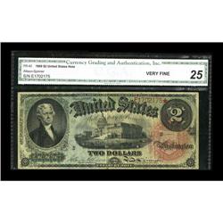 Fr. 42 $2 1869 Legal Tender CGA Very Fine 25. A handsom Fr. 42 $2 1869 Legal Tender CGA Very Fine 25