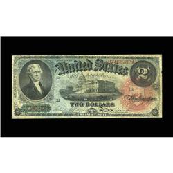 Fr. 42 $2 1869 Legal Tender Fine-Very Fine. Fr. 42 $2 1869 Legal Tender Fine-Very Fine.