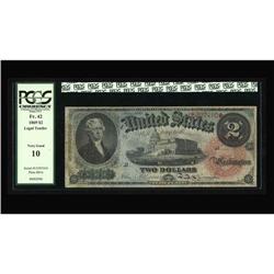 Fr. 42 $2 1869 Legal Tender PCGS Very Good 10. Well cir Fr. 42 $2 1869 Legal Tender PCGS Very Good 1