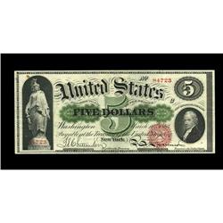 Fr. 63b $5 1863 Legal Tender About New. A beautifully m Fr. 63b $5 1863 Legal Tender About New.