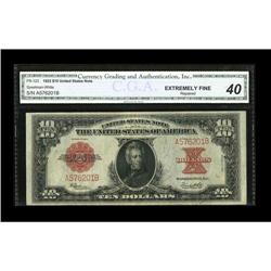 Fr. 123 $10 1923 Legal Tender CGA Extremely Fine 40, Re Fr. 123 $10 1923 Legal Tender CGA Extremely 
