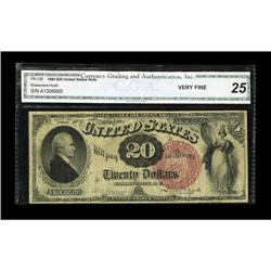 Fr. 135 $20 1880 Legal Tender Note CGA Very Fine 25. Ni Fr. 135 $20 1880 Legal Tender Note CGA Very 